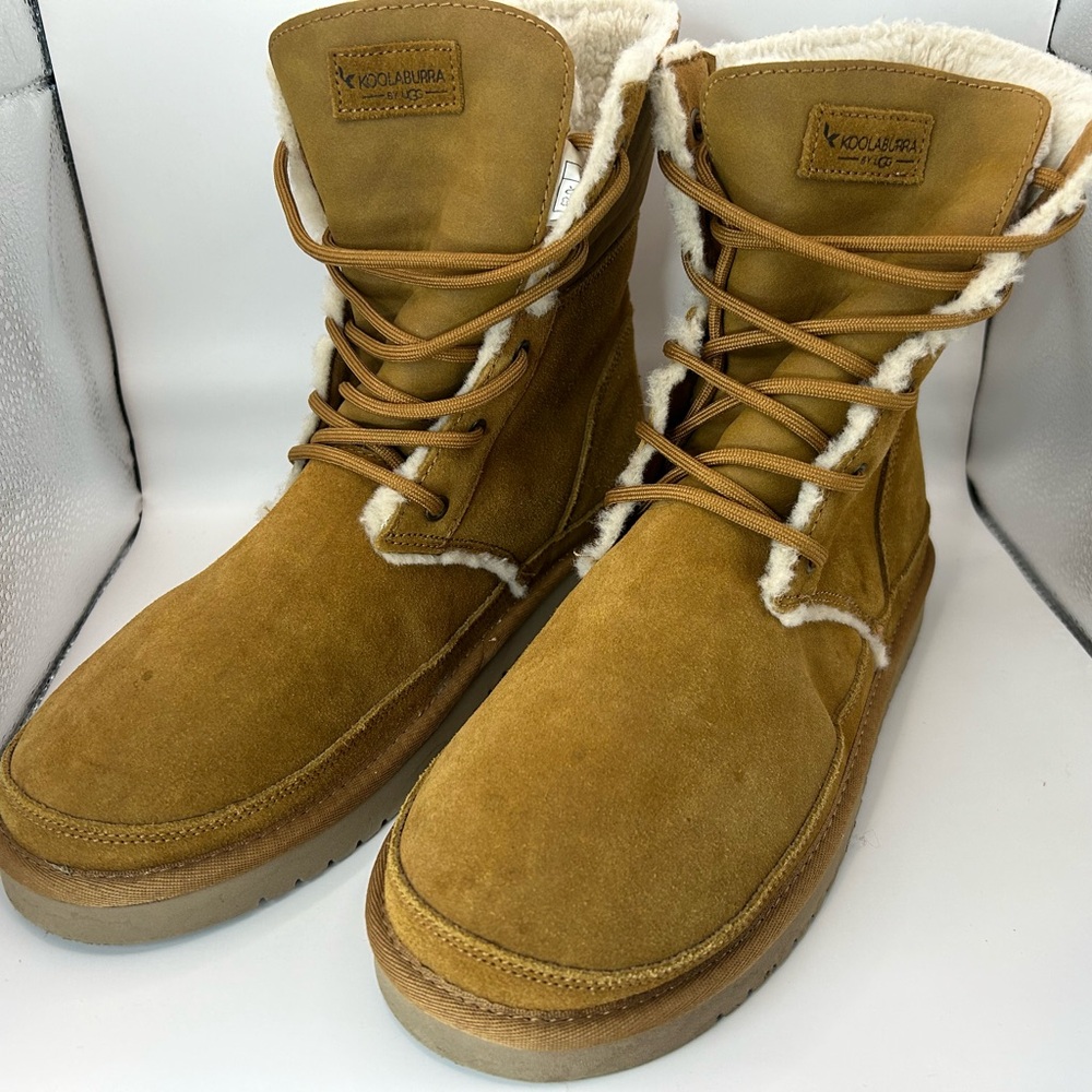 KOOLABURRA BY UGG Women's size 10 Advay Tall Boots CHESTNUT SOFT SUEDE
